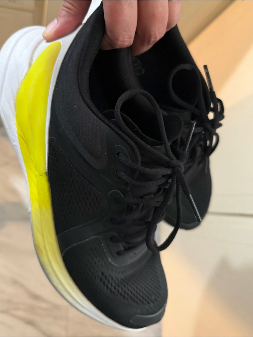 Lululemon Blissfeel 1 Black Athletic Sneakers with Yellow Accent